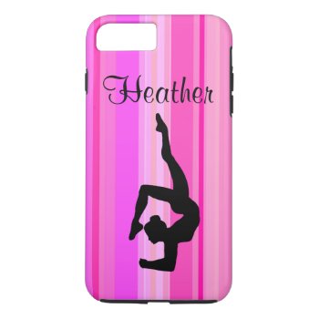 Awesome Pink Personalized Gymnastics Phone Case by MySportsStar at Zazzle