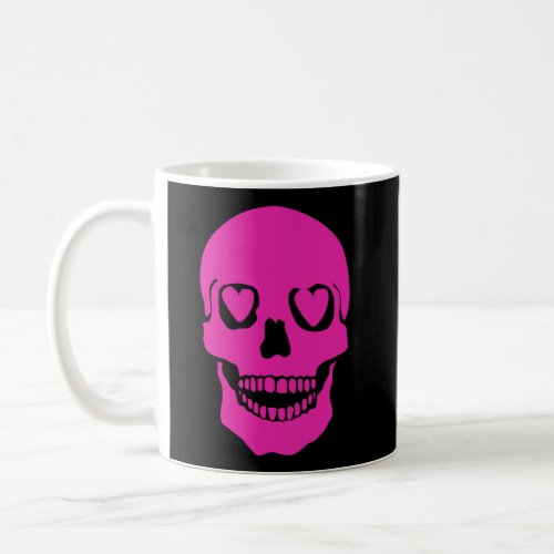 Awesome Pink Skull Heart Eyes Coffee Mug
