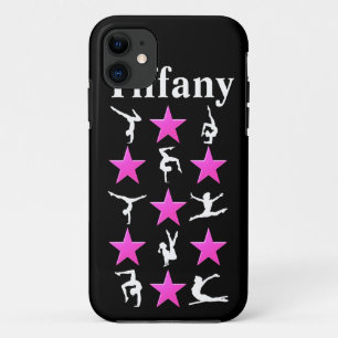 AWESOME PINK STAR PERSONALIZED GYMNAST IPHONE CASE