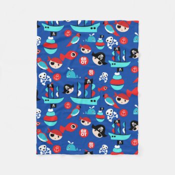 Awesome Pirate Pattern Fleece Blanket by CateLE at Zazzle