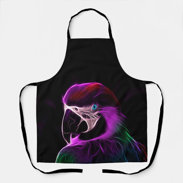 Awesome Plum Glow Parrot Apron (Front)