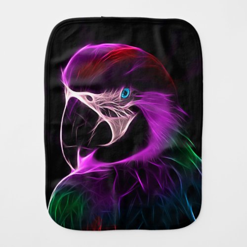 Awesome Plum Glow Parrot Baby Burp Cloth