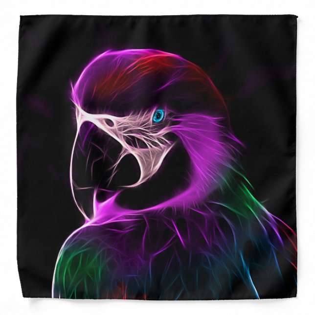 Awesome Plum Glow Parrot Bandana (Front)