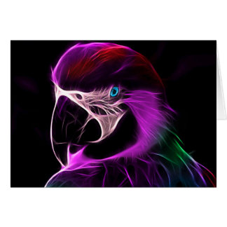 Awesome Plum Glow Parrot Blank Inside Cards