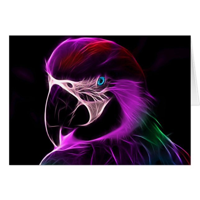 Awesome Plum Glow Parrot Blank Inside Cards (Front Horizontal)