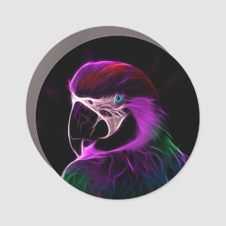 Awesome Plum Glow Parrot Car Magnet