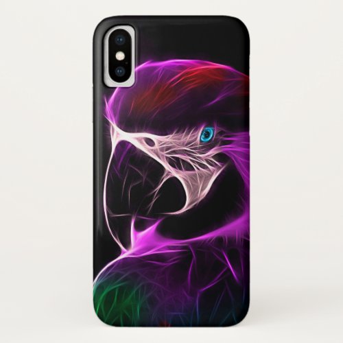 Awesome Plum Glow Parrot iPhone X Case