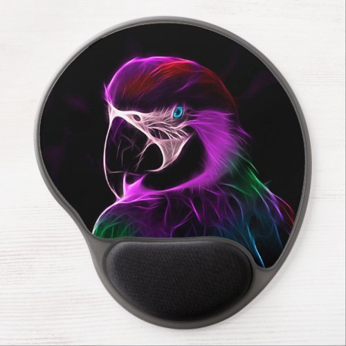 Awesome Plum Glow Parrot Gel Mouse Pad
