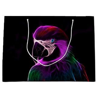 Awesome Plum Glow Parrot Large Gift Bag