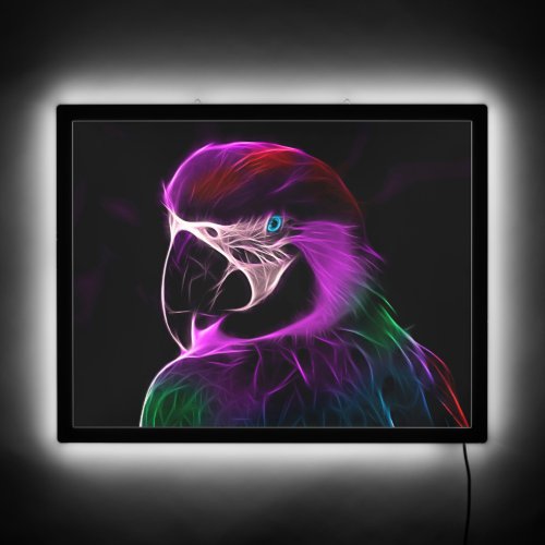 Awesome Plum Glow Parrot LED Sign