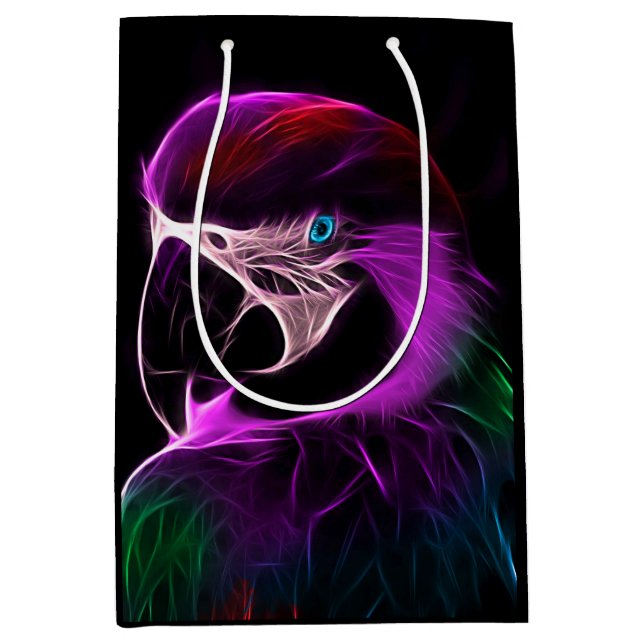 Awesome Plum Glow Parrot Medium Gift Bag (Front)