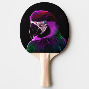 Awesome Plum Glow Parrot Ping Pong Paddle