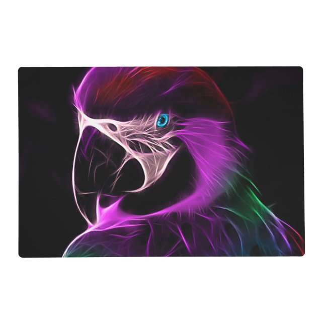 Awesome Plum Glow Parrot Placemat (Front)