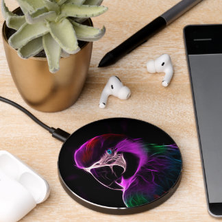Awesome Plum Glow Parrot Wireless Charger