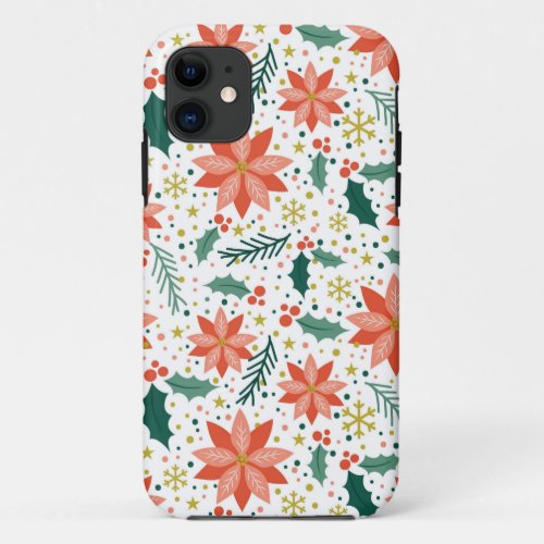 Awesome Poinsettia Pattern iPhone 11 Case