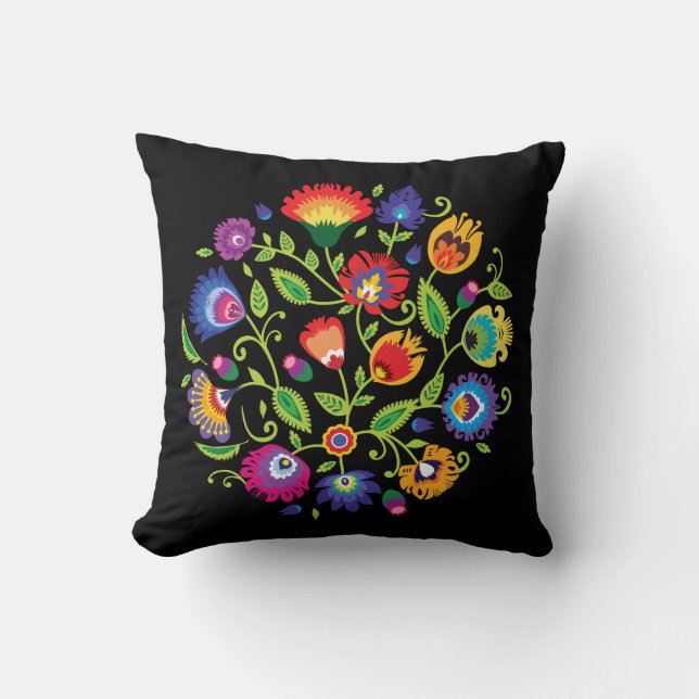 😍Awesome polish Folk  Wycinanki Throw Pillow (Front)