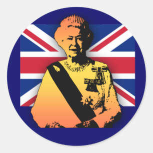 Awesome Pop Art Diamond Jubilee with Union Jack Classic Round Sticker