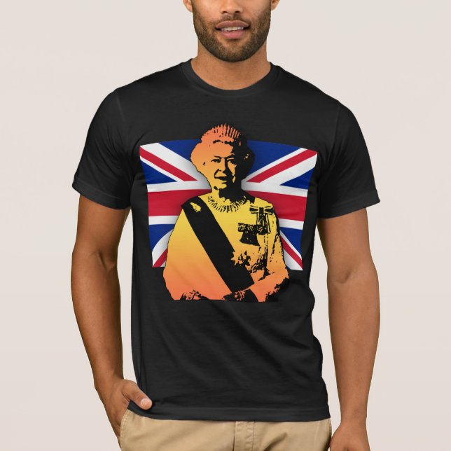 Awesome Pop Art Diamond Jubilee with Union Jack T-Shirt (Front)
