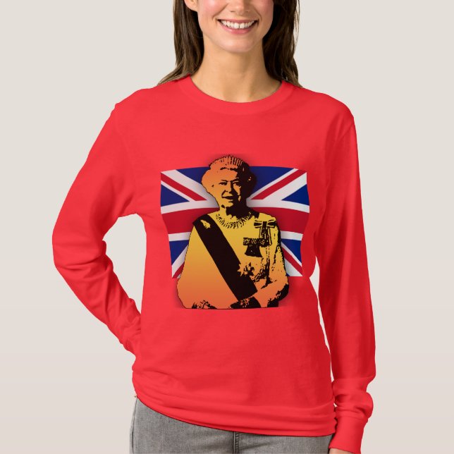 Awesome Pop Art Diamond Jubilee with Union Jack T-Shirt (Front)