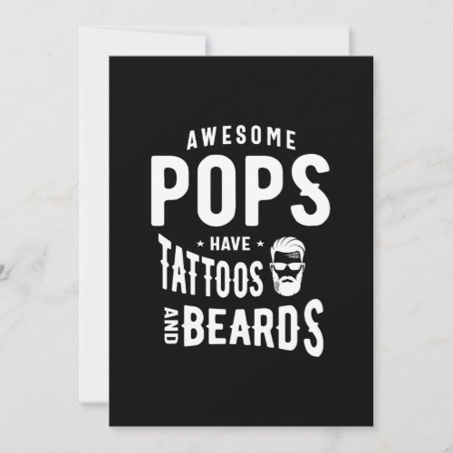 Awesome Pops Have Tattoos and Beards Thank You Card