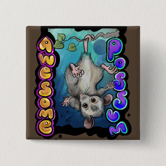 Awesome Possum Button (Front)