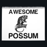 AWESOME POSSUM CALENDAR<br><div class="desc">Cool, Comic, Love, Funny, Coupes, Vintage sports, Retro, Party, Cute, Christmas, Nerd, humor, Geek, Hipster</div>