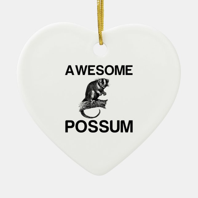 AWESOME POSSUM CERAMIC ORNAMENT (Front)