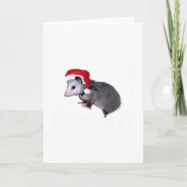 Awesome Possum Christmas Holiday Card (Front)