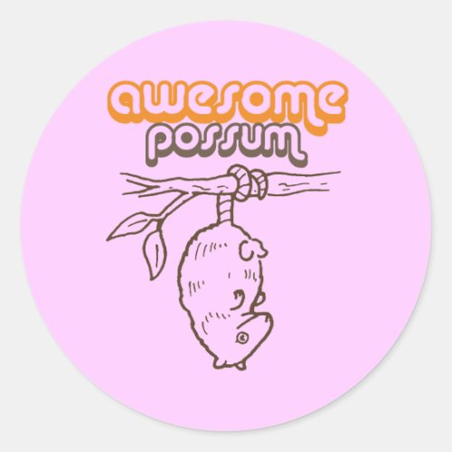 Awesome Possum Classic Round Sticker
