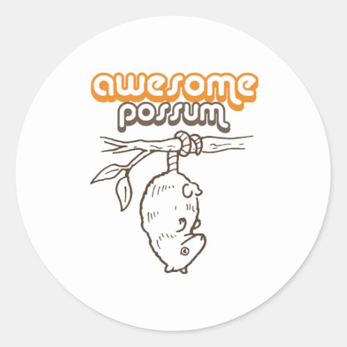 Awesome Possum Classic Round Sticker