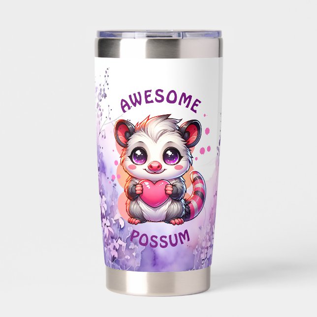 Awesome Possum | Cute Cartoon Opossum Insulated Tumbler (Front)