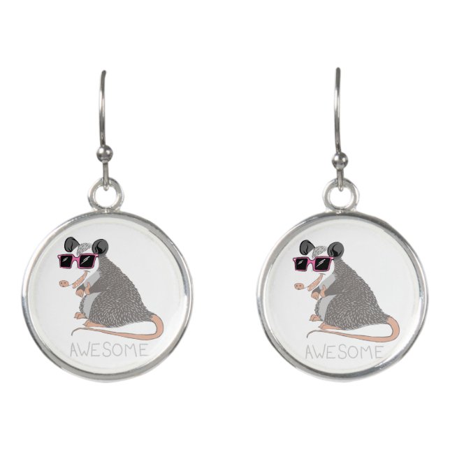Awesome Possum Earrings (Front)