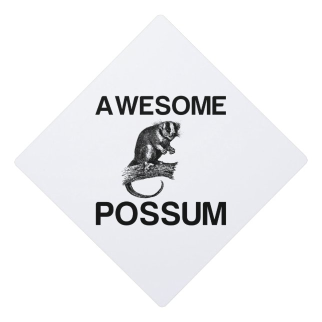 AWESOME POSSUM .... GRADUATION CAP TOPPER (Front)