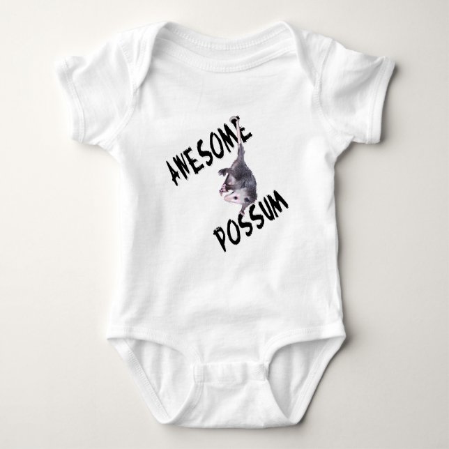 Awesome Possum Opossum Baby Bodysuit (Front)