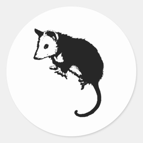 Awesome Possum Opossum Classic Round Sticker