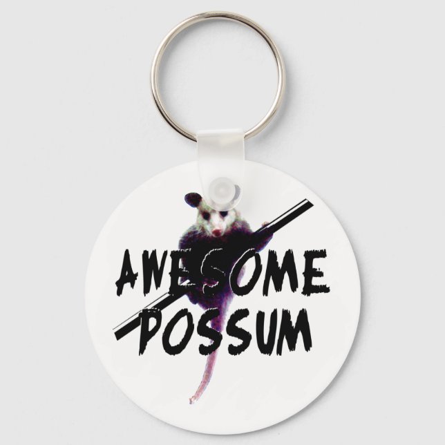 Awesome Possum Opossum Keychain (Front)