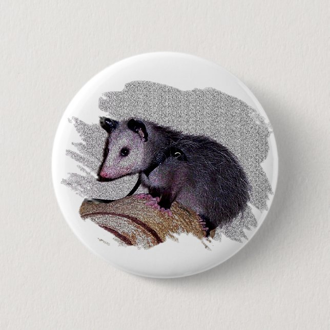Awesome Possum Opossum Pinback Button (Front)