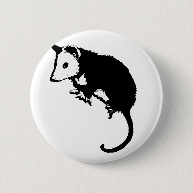 Awesome Possum Opossum Pinback Button (Front)