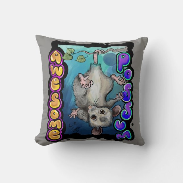 Awesome Possum! Throw Pillow (Front)