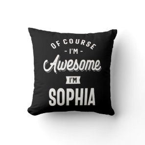 Awesome Princess I'm Sophia Personalized Name Throw Pillow