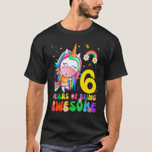 Awesome Princess Unicorn Birthday 6 Year Old Girl T-Shirt
