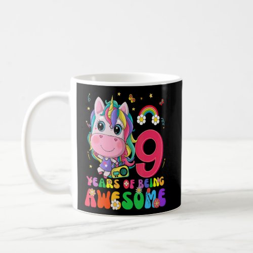 Awesome Princess Unicorn Birthday 9 Year Old Girl  Coffee Mug