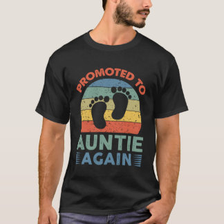 Awesome Promoted To Aunt Again Vintage Retro Aunti T-Shirt