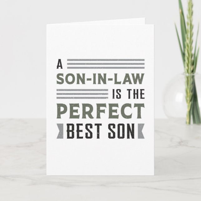 Awesome Proud Best Son In Law Son Gift Idea Card (Front)