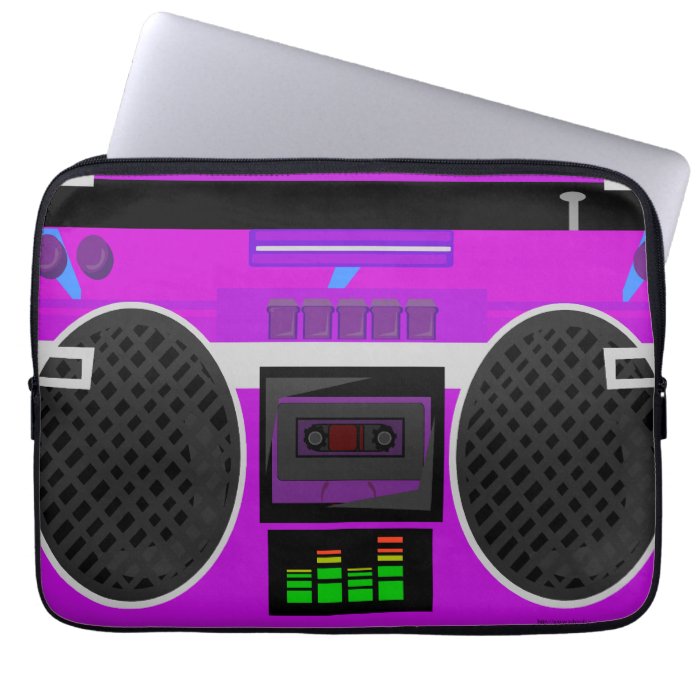 Awesome Purple 80's Boombox Laptop Computer Sleeves