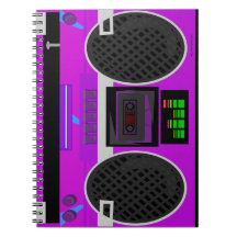 Awesome Purple Illustrated 80s Boombox