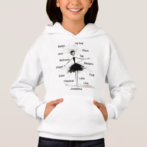 Awesome Quirky Elegant Whimsical Ballerina  Hoodie