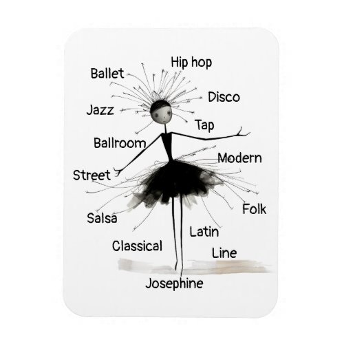 Awesome Quirky Elegant Whimsical Ballerina  Magnet