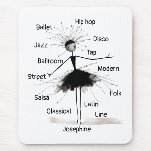 Awesome Quirky Elegant Whimsical Ballerina  Mouse Pad