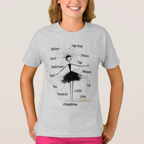 Awesome Quirky Elegant Whimsical Ballerina  T_Shirt